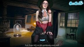 Hot Teen Cosplay as Harry Potter - Hermione Granger Rides Sybian Till Fat Climax