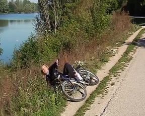 Naughty French Babe Got Fucked in Outdoor Show