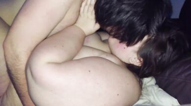 Bouncin tits and loud moans during missionary fuck