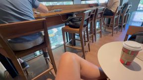 Starbucks Public Cafe Masturbation and Cumshot