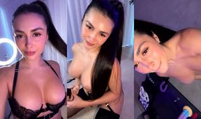Busty Brunette Caryn Beaumont Fills Both Her Ass And Pussy
