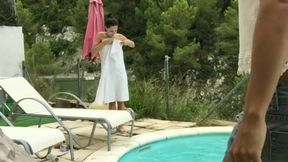 Swimming on a Nature Pool with Hot Beauty Lilu Moon