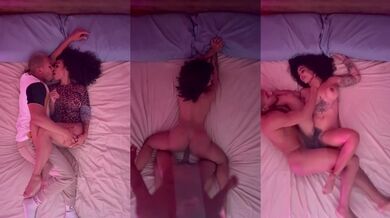 Latina goddess wrecked by her tattooed muscle man boyfriend raw rough anal slams