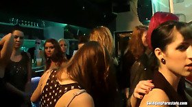 Lesbian party girls get kinky in public clubbing frenzy