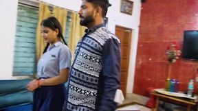 A Tution Teacher &amp; Step Brother Fucked His Sexy Student, Hardcore Threesome Sex