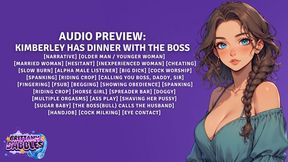 Kimberley Has Dinner With The Boss [Narrative] [Older Man Listener] [Younger Woman Speaker] [Married Woman] [Hesitant] [Inexperienced Woman] [Cheating] [Slow Burn] [Alpha Male Listener]