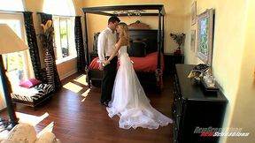 Hot tempered groom fucks his sexy bride Tasha Reign in different positions