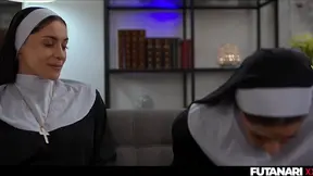 Futuristic Blonde With Busty Body Sucks Her Own Dick Till She Cums Hard