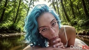 that slut took me into the woods to hide from her boyfriend and gave me a deep, dirty blowjob that left me absolutely thrilled[ai]
