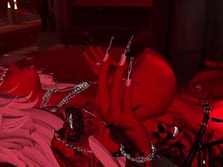 VRCHAT little devil gets drilled by her slaver