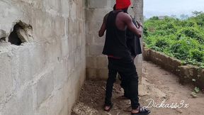 dickass3x with his ebony slime waist outside uncompleted building banging his creamy bussy on the wall
