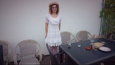 Naughty innocent cute girl caught stealing, had to show everything...
