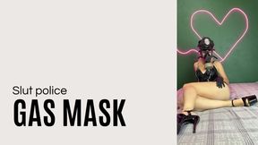 slut police in gas mask