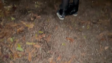 TEEN TRANS ON A SWING IN PUBLIC FLASHING DICK