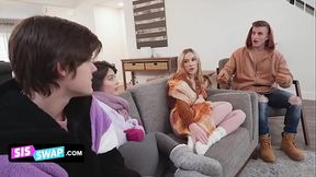 Swap - Horny Friends Decide To Swap Their Cute Stepsisters And Bang Them To Warm Up In The Cold