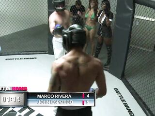 Ebony sweetheart enjoys pleasuring dude's wang in the ring