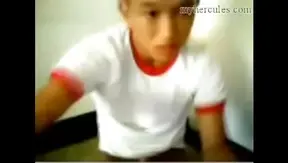 Jack Wanks Smooth Cock in Amateur Asian Gay Webcam Session