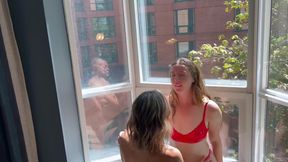 Nadia Foxx & Serenity Cox Window Fun