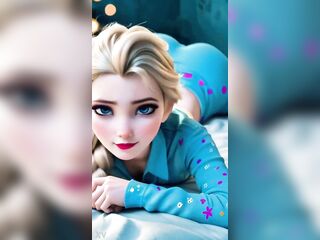 A uncommon glimpse of Queen Elsa relaxing in her pajamas. Simply breathtaking. AI-generated