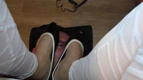 Destroying a Slave's Face with Ballet Flats