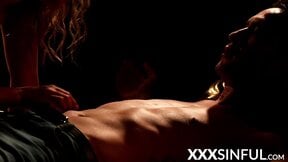 Passionate cock sucking turns into pounding with creampie