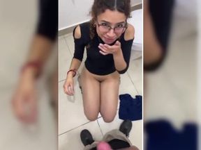 Horny Worker Slut in Bathroom