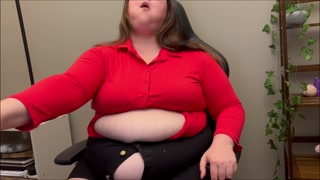 The secretary keeps eating donuts