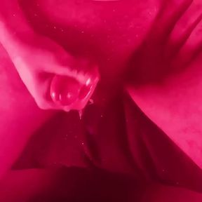 Masturbating with an Overhead View with Nice Red Lights