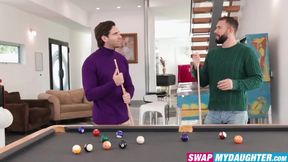 Sultry Bianca Bangs and Chloe Rose deepthroat two giant penises for this day