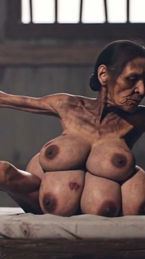 Old Granny with 6 Breasts in Bondage - Extremely Horny & Cumming Hard (ai)