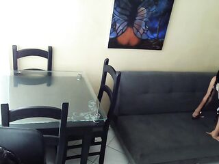I screw my lover with my arne on the bed in my stepsister&#039;s office