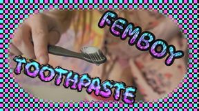 4k | Femboy cums onto toothbrush TOOTHPASTE! (Teaser)