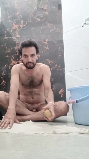 Indian Desi Man in Bathroom