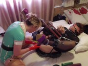 Latex Nurse Pegging Her Bondage Sissy Slut. Essex Girl Lisa & Tgirl Lucy