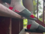 Tiny Bitch POV of my Sweaty socks and slides