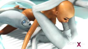 Alien Face Fucks Bald Human Girl In Scifi Lab