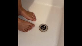 Scrubbing and Washing my Feet