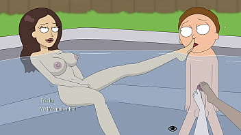 rick and morty a way back home foot fetish in the hot tub