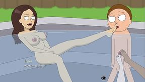 rick and morty a way back home foot fetish in the hot tub