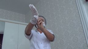 A sexy gynecologist nurse sees patients MF