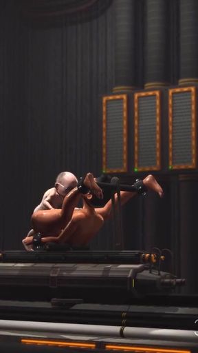 Doctor midget fucks hard a sexy cuffed ball gagged brunette in the lab