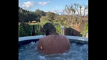 Horny stepmother gets turned and i fucked her in a hottub Jacuzzi