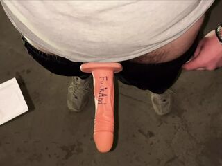 My dick is too small for this slut had to humiliate her with a strap-on in the stairwelll