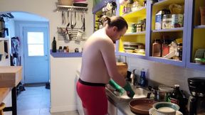 Domestic God Mode: Doing The Dishes In My Underwear