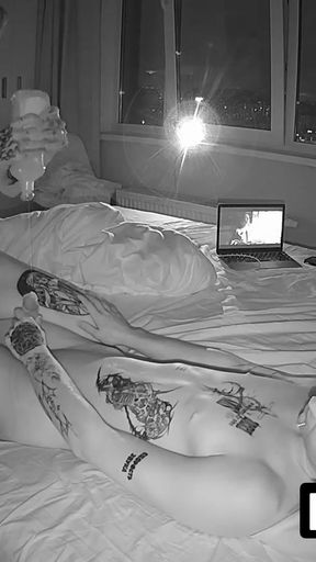 LUUV. Nighttime sex with my girlfriend Alice on a home camera   Clip 1