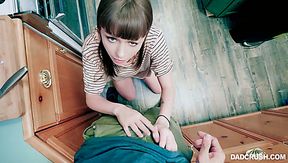 Before being poked babe Alex Blake wanna stand on knees to give a nice BJ