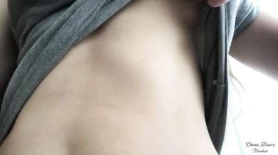 Super shy girl is crazy with lust and shows off her perfect boobs