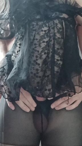 Precum Explosion Inside the Pantyhose