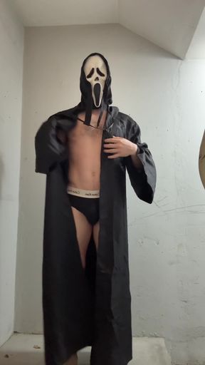 Handsome exhibitionist wanks his big dick in public
