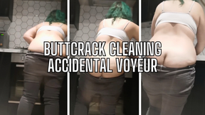 Mommy Buttcrack Voyeur Kitchen Clean